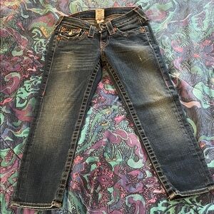 True Religion Grunge Deadstock Capri Jean